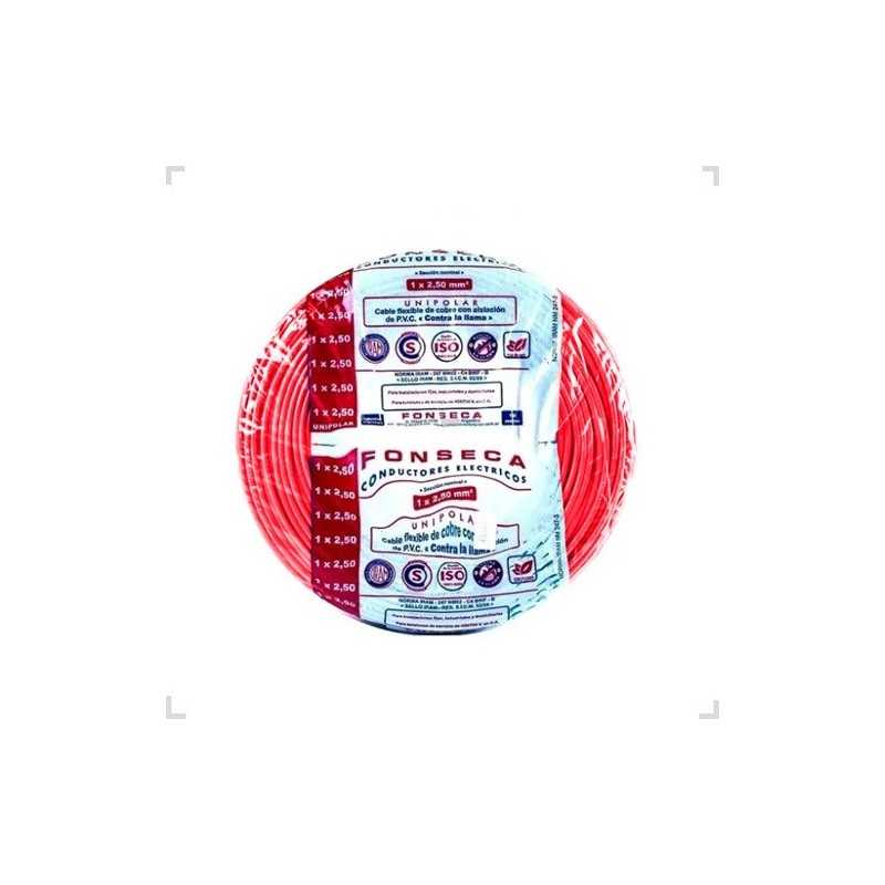 Cable Unipolar 1,5mm Rojo x25mts FONSECA