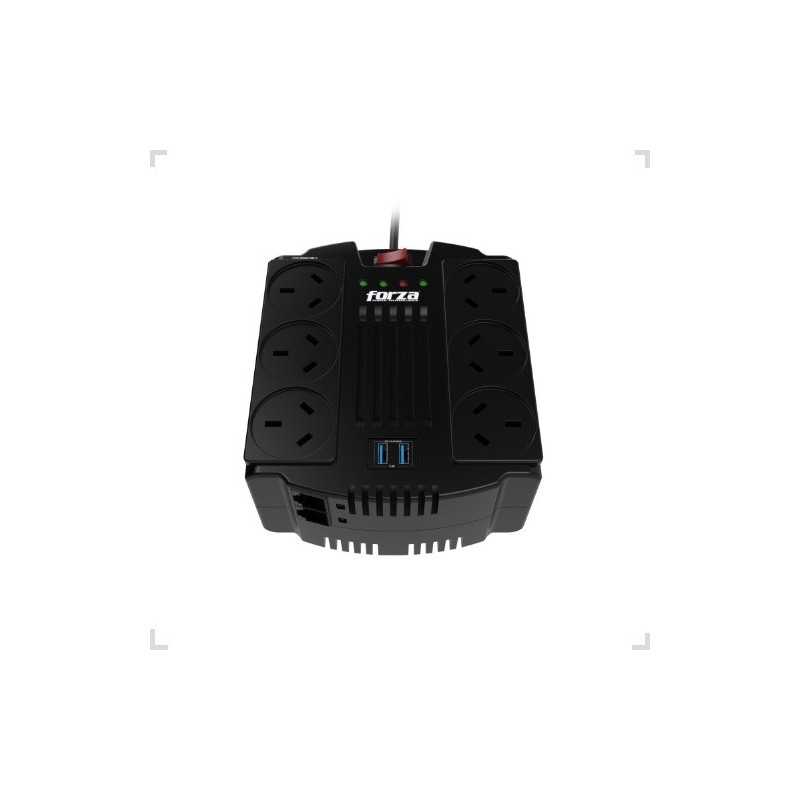 Estabilizador FVR-1202USB-A 1200VA/600W 2 USB FORZA